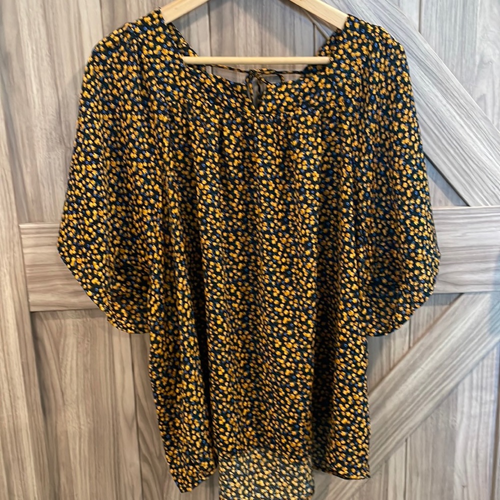 XXL Knox Rose Black Yellow Blouse Top